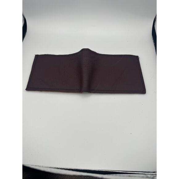 Minimalist Handmade Oaxaca Leather Wallet Burgundy Wine Bifold - Picture 9 of 13